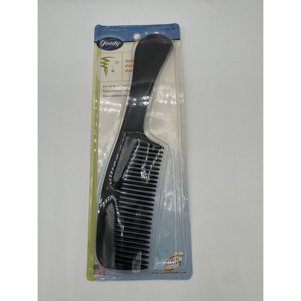Vintage Goody Detangling Comb Wide Tooth Black Hair Brush 2000 New In Package